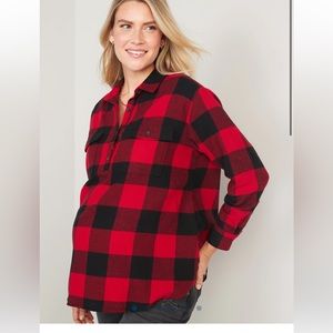 Plaid Flannel Maternity Shirt